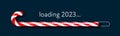 Striped red and white candy cane 2023 loading bar