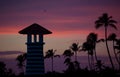 Striped red white lighthouse on the coast of the Caribbean Sea. Dominican Republic. Royalty Free Stock Photo