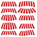 Striped red and white sunshade for shops, cafes and street restaurants