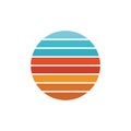 striped retro circle vector