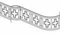 Striped Ribbon with Crosses Pattern Vector, Decorative Border, vector design Generative AI Royalty Free Stock Photo