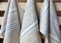 Striped rough heavy linen kitchen or hand towels. Home textile