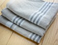 Striped rough heavy linen kitchen or hand towels. Home textile