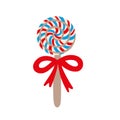 A lollipop.Delicious Christmas sweetness. Simple Vector illustration