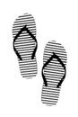 Striped rubber flip flops, isolated on a white background Royalty Free Stock Photo