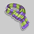 Striped Scarf Sticker Royalty Free Stock Photo
