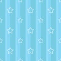 Striped seamless blue pattern with dotted stars. Children`s bedroom, baby nursery wallpaper, scrapbook cover or a gift wrap.