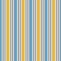 Striped seamless pattern. Abstract background with elegant blue, yellow lines. Vector illustration vertical stripes. Royalty Free Stock Photo