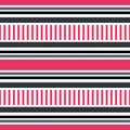 Striped seamless pattern. Abstract background with elegant gray, pink lines. Vector illustration horizontal stripes. Royalty Free Stock Photo