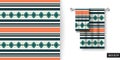 Striped seamless pattern. Abstract background with green, orange stripes. Vector illustration horizontal lines. Repeating texture. Royalty Free Stock Photo