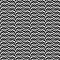 Striped seamless pattern of black zigzag lines. Repeatable optical ripples texture. Psychedelic abstract wallpaper