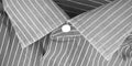Striped shirt collar in black and white. Closeup Royalty Free Stock Photo