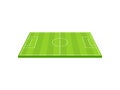 Striped soccer field on the grass. View from above. Vector illustration on white background. Royalty Free Stock Photo