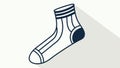 Striped sock icon with a long shadow in a modern flat design, vector design Generative AI Royalty Free Stock Photo