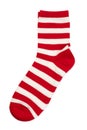 striped sock isolated on white background Royalty Free Stock Photo