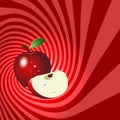 Striped spiral apple patisserie background.