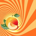 Striped spiral apricot patisserie background.