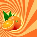 Striped spiral orange confectioners background.