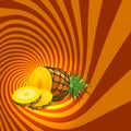 Striped spiral pineapple confectioners background.