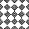 Striped squares black and white checkered geometric abstract seamless pattern, vector Royalty Free Stock Photo