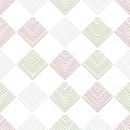 Striped squares on white checkered geometric abstract seamless pattern, vector Royalty Free Stock Photo