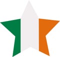 Striped star with colors of the ireland flag