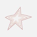 Striped star line style icon design. Tree red stars in one. Stock vector illustration isolated on white background