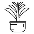 Striped succulent icon outline vector. House pot