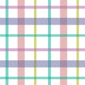 Striped tartan plaid style colorful seamless vector pattern.