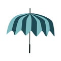 Striped teal open umbrella retro design