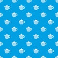 Striped teapot pattern seamless blue