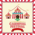 Striped tent of carnival design