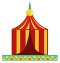 Striped tent icon. Show circus. Funfair symbol