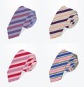 Striped ties set Royalty Free Stock Photo