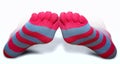 Striped toe socks Royalty Free Stock Photo