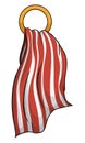 Striped towel hanging in a bath ring, Vector illustration