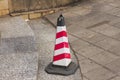 Striped traffic cone Royalty Free Stock Photo