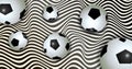 Striped vector background with soccer balls Royalty Free Stock Photo