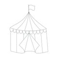 Striped vector circus tent doodle style
