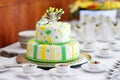 Striped wedding cake Royalty Free Stock Photo