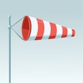 Striped Windsock Blowing in the Breeze Royalty Free Stock Photo