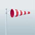 Striped Windsock Indicating Wind Direction and Speed (1 Royalty Free Stock Photo