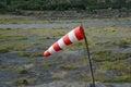 Striped windsock at a local small airfield in Jomsom, Nepal