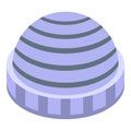 Striped winter headwear icon, isometric style