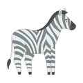 Striped Zebra as Hooved African Animal Vector Illustration