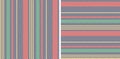 Christmas stripes patterns in green, red, yellow, blue. Herringbone textured vertical and horizontal lines background vector.