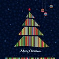 Stripes Christmas tree background. Vector.