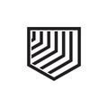 Stripes geometric shield symbol logo vector