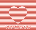 Stripes heart vector. Valentines day background illustration. Royalty Free Stock Photo