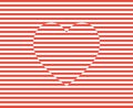 Stripes heart vector. Valentines day background illustration. Royalty Free Stock Photo